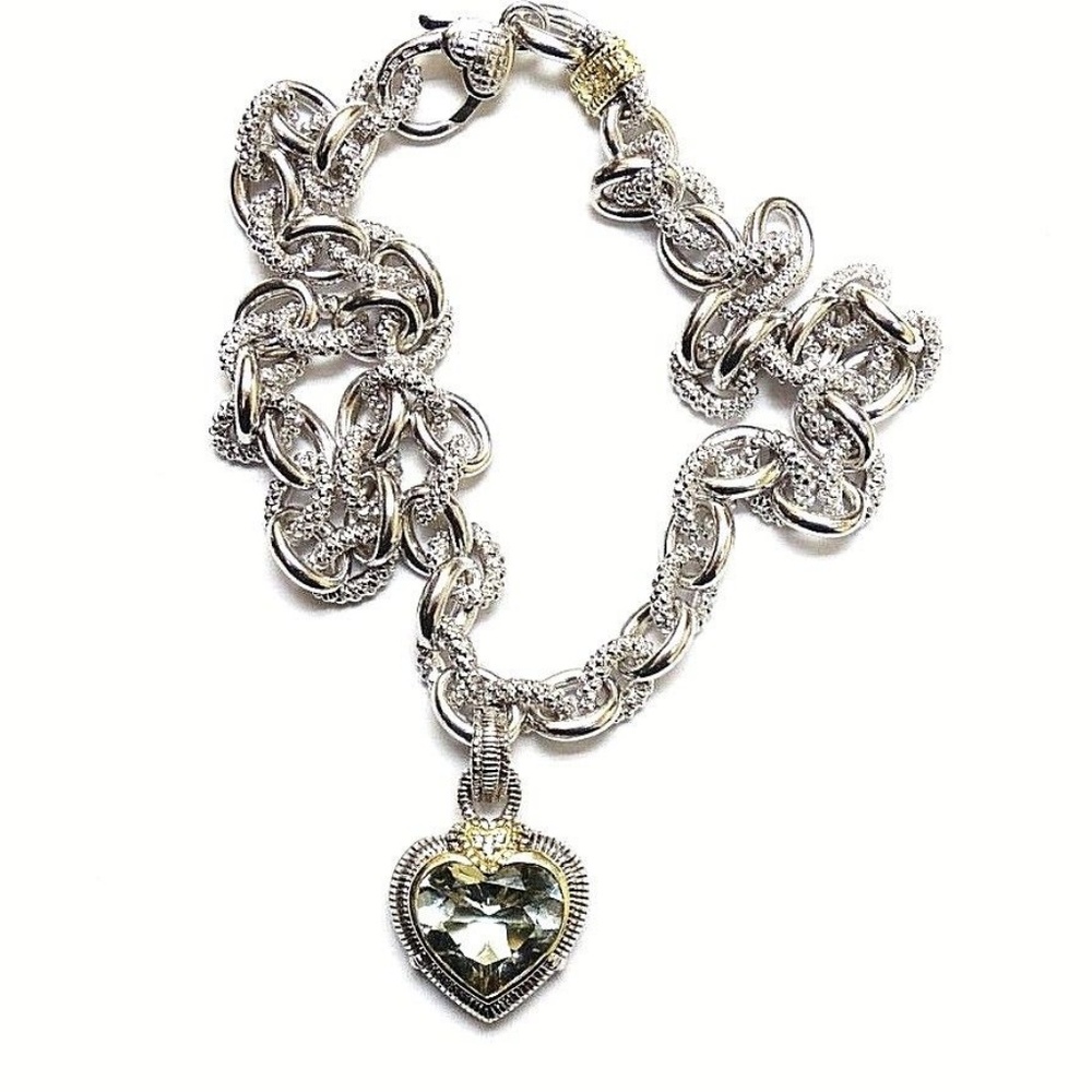 Judith Ripka Chain 18k Silver link Diamond necklac